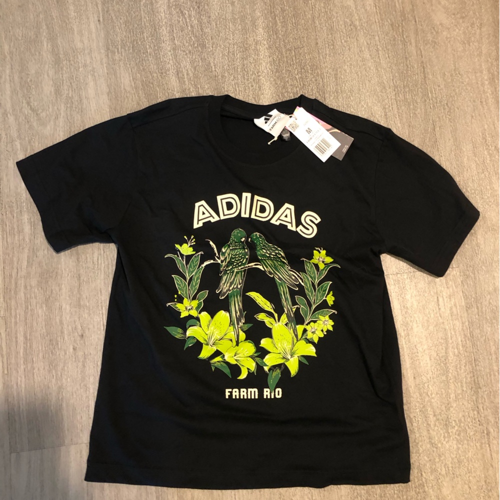 New Adidas Women's x Farm Rio Cotton Graphic T-Shirt S, L - Picture 3 of 5